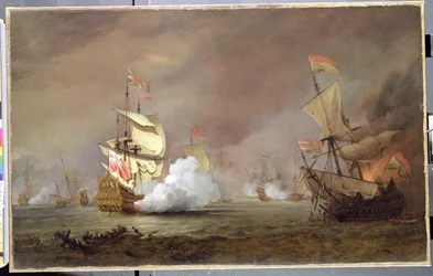 Sea Battle of the Anglo-Dutch Wars, c. 1700